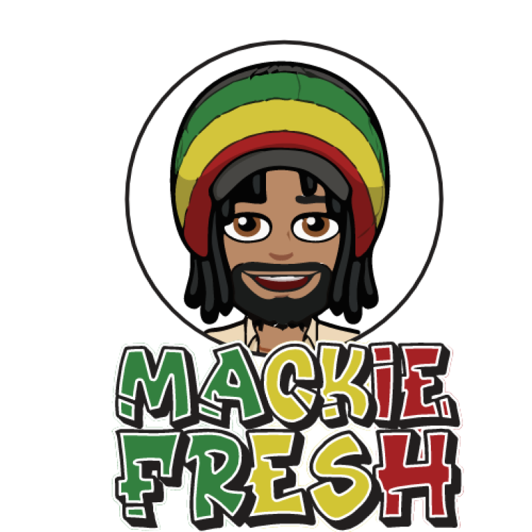 Mackie Fresh logo featuring a smiling character with dreadlocks and a reggae hat, representing high-potency cannabis products.