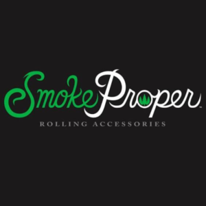 Smoke Proper logo featuring the brand name in stylized green and white text, labeled "Rolling Accessories," relevant to cannabis product offerings on EzBud.