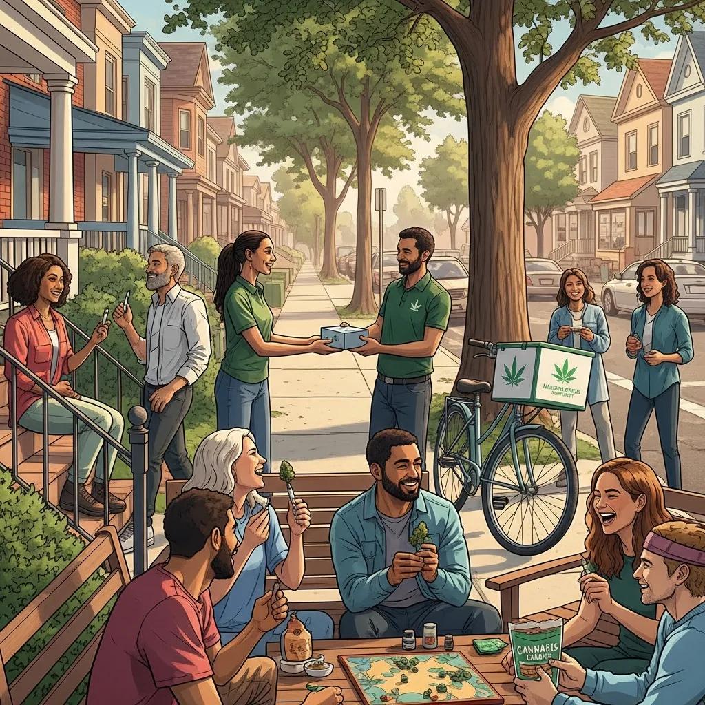 Community gathering in Nassau County highlighting cannabis delivery accessibility and diversity