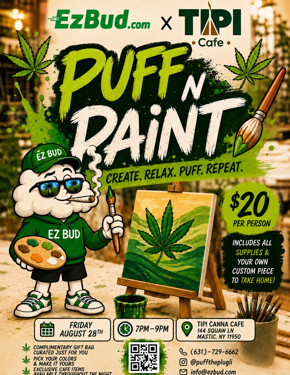 Puff N Paint Night at Tipi Cafe